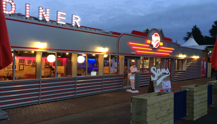 Diner project for Sams Cornwall including signage and frontage